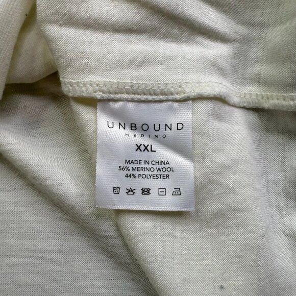 Unbound Mens Off White Crew Neck Lightweight Merino Wool Casual T-Shirt Sz XXL - Picture 5 of 9